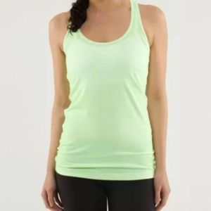 Lululemon Petite Dot Faded Zap Cool Racerback Tank Top Neon Green Size 4